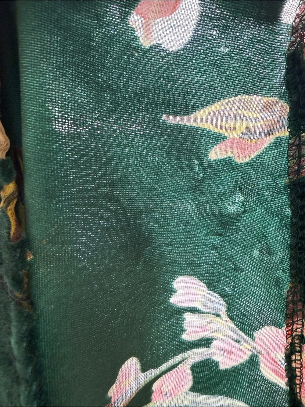 Baltic Born Uma Velvet Maxi Dress green with pink floral pattern Large GUC - Picture 11 of 13